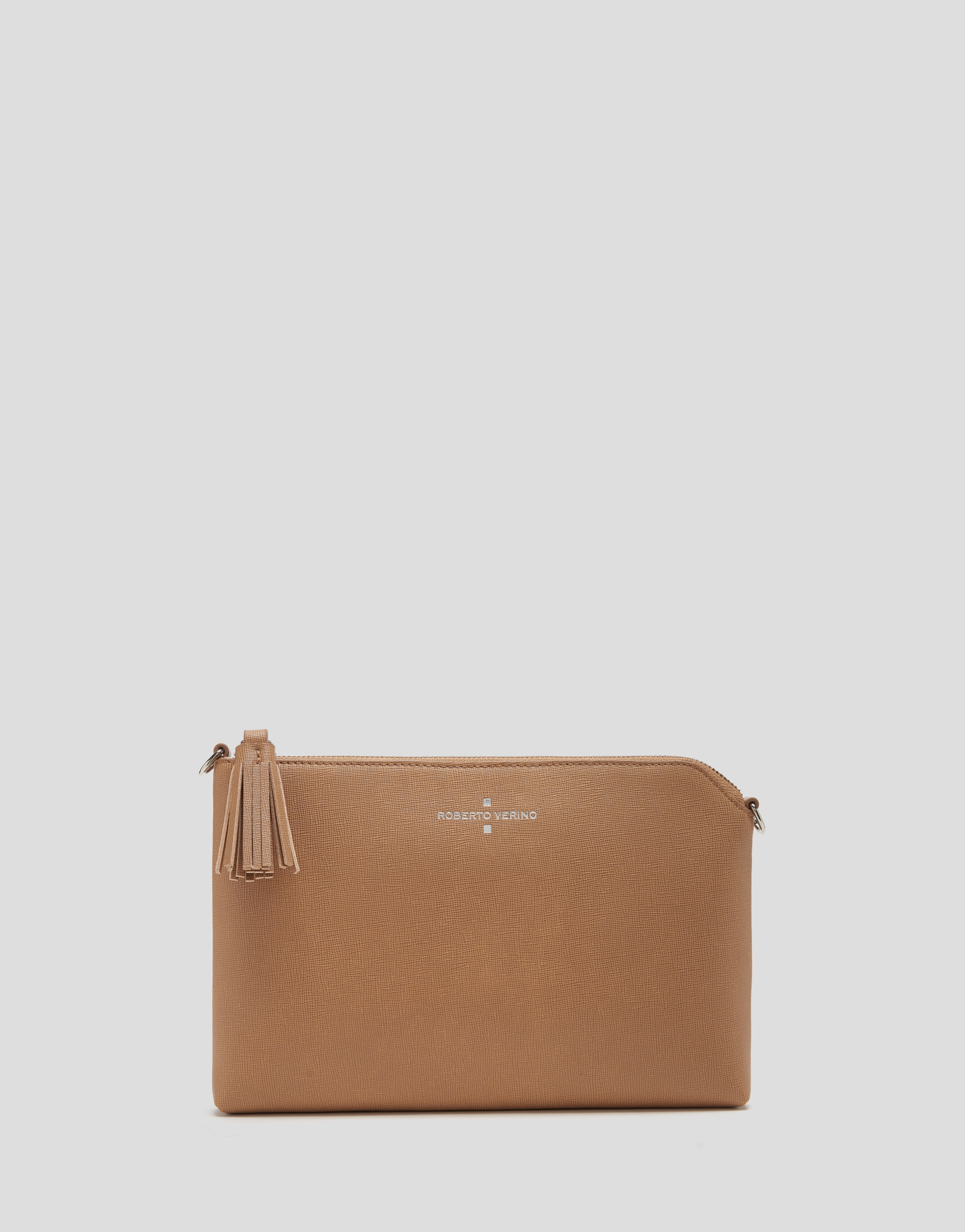 Camel Lisa Saffiano clutch bag