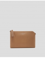 Camel Lisa Saffiano clutch bag