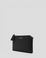 Black Lisa Saffiano clutch bag