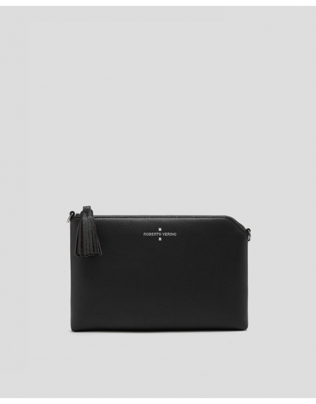 Black Lisa Saffiano clutch bag