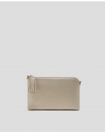 Gold saffiano leather Lisa Nano clutch bag