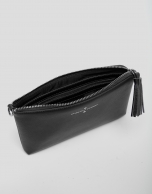 Black saffiano leather Lisa Nano clutch bag