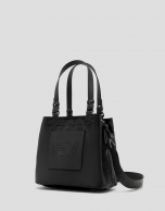 Black Dalhia S nylon hobo bag