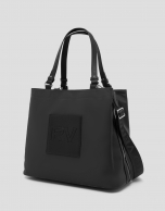 Black Dalhia M nylon hobo bag