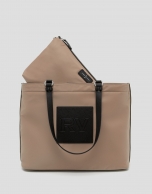 Beige nylon Dalhia shopping bag