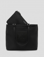 Black nylon Dalhia shopping bag