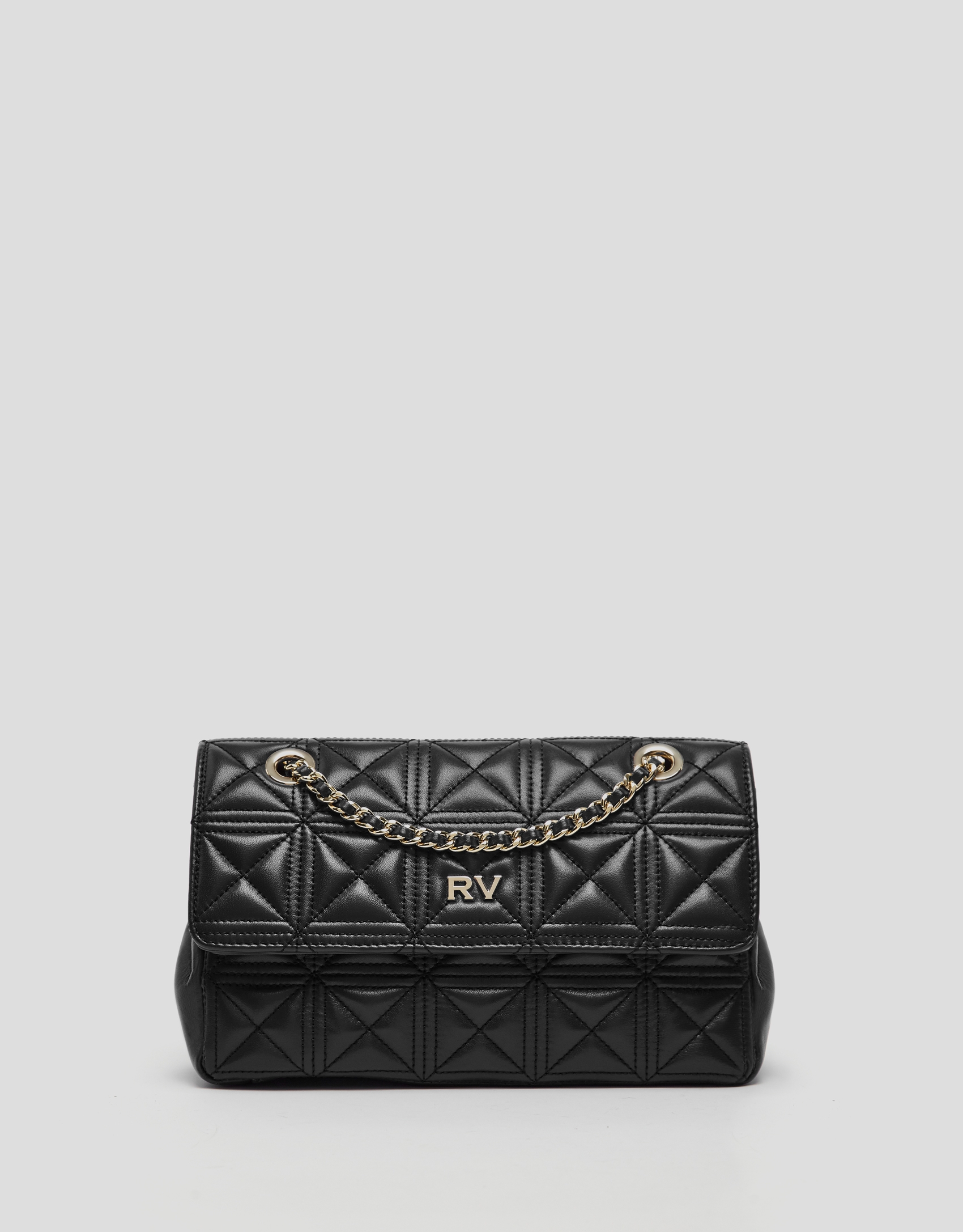 Black quilted Linda Midi shoulder bag