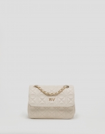 Beige leather quilted Linda Mini shoulder bag