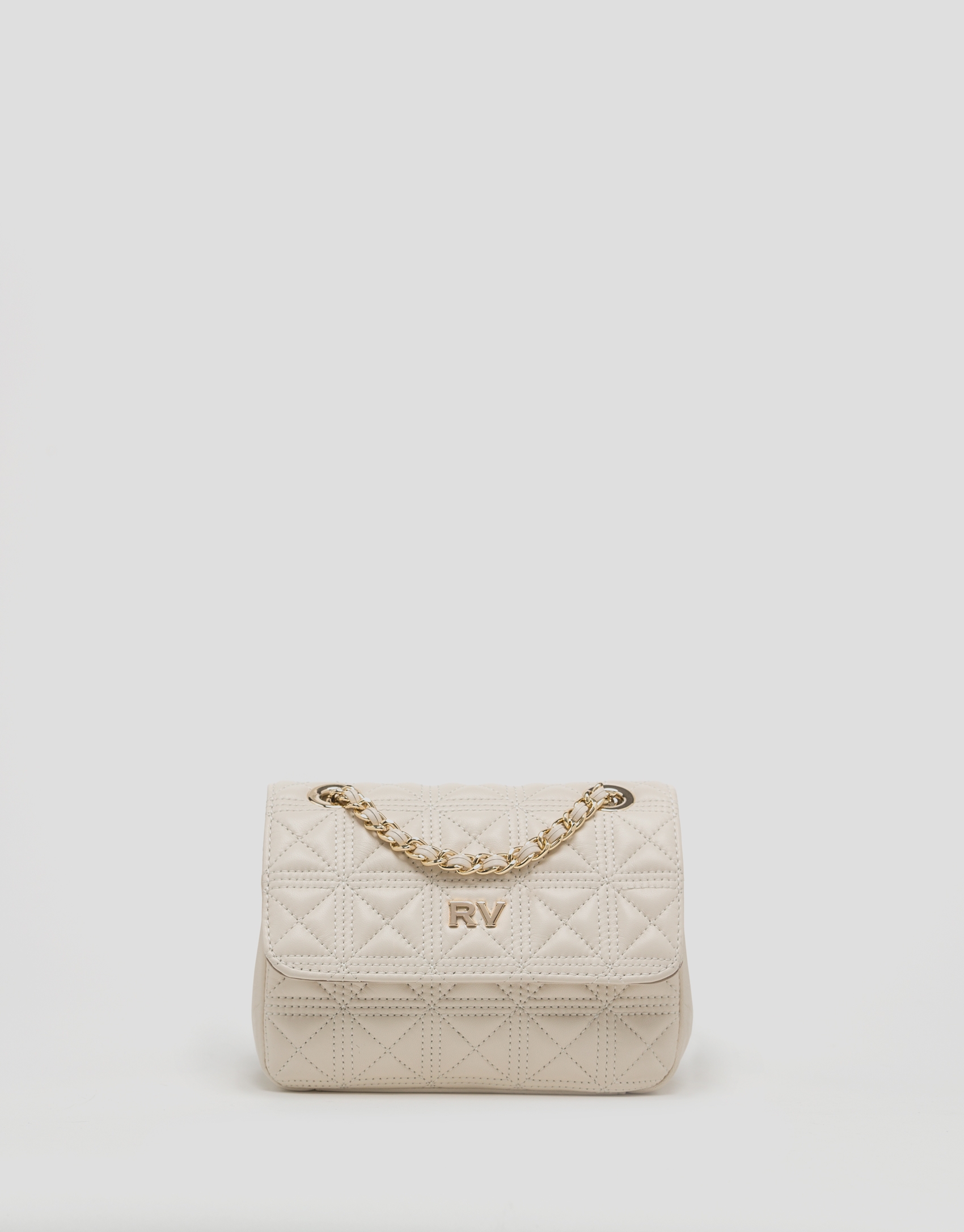 Beige leather quilted Linda Mini shoulder bag