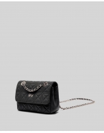 Black leather quilted Linda Mini shoulder bag