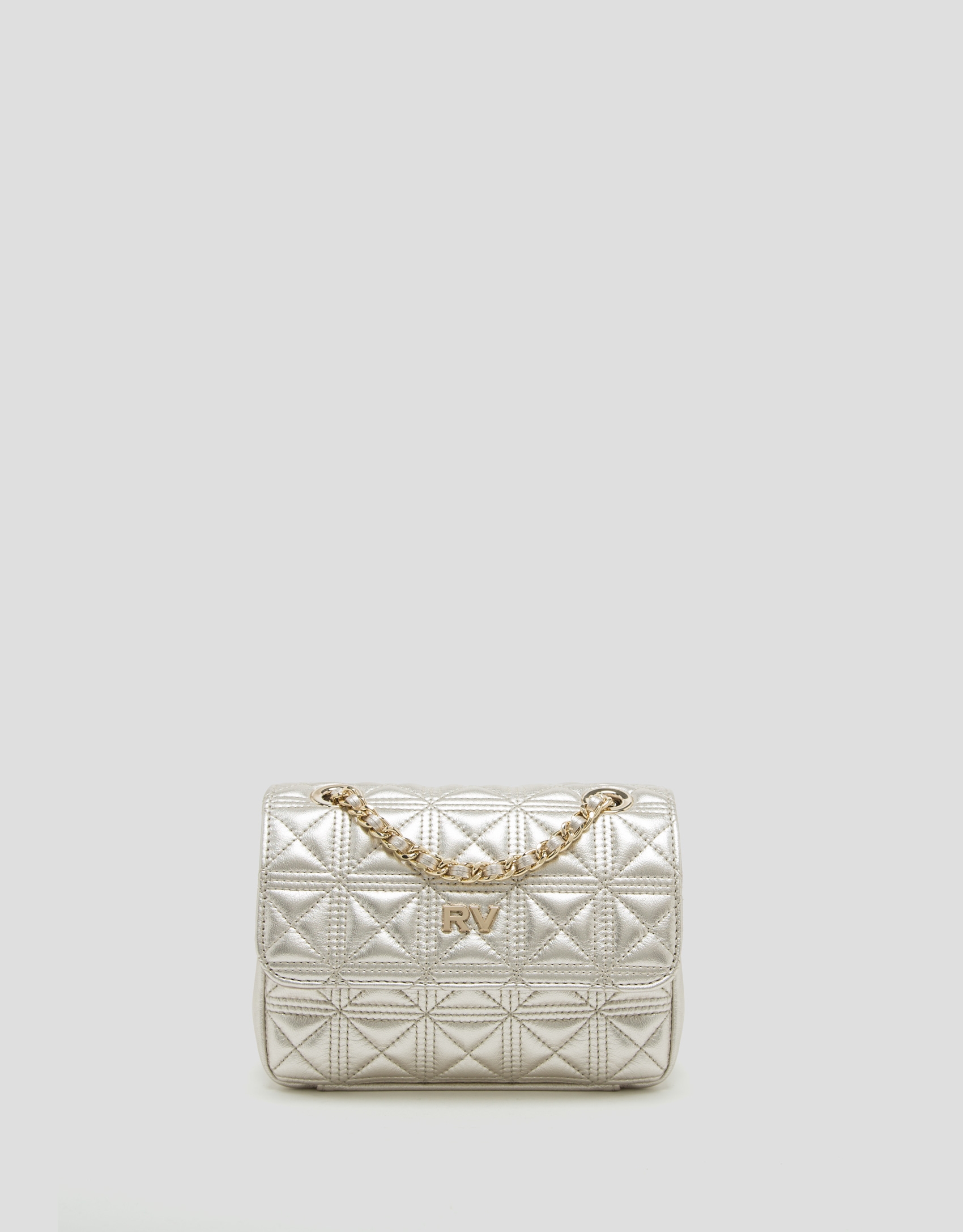 Gold leather quilted Linda Mini shoulder bag