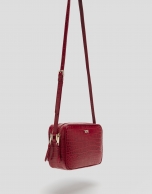 Red alligator embossed Taylor shoulder bag