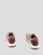 Brown and burgundy split leather sneakers