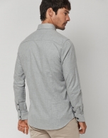 Camisa sport franela gris melange