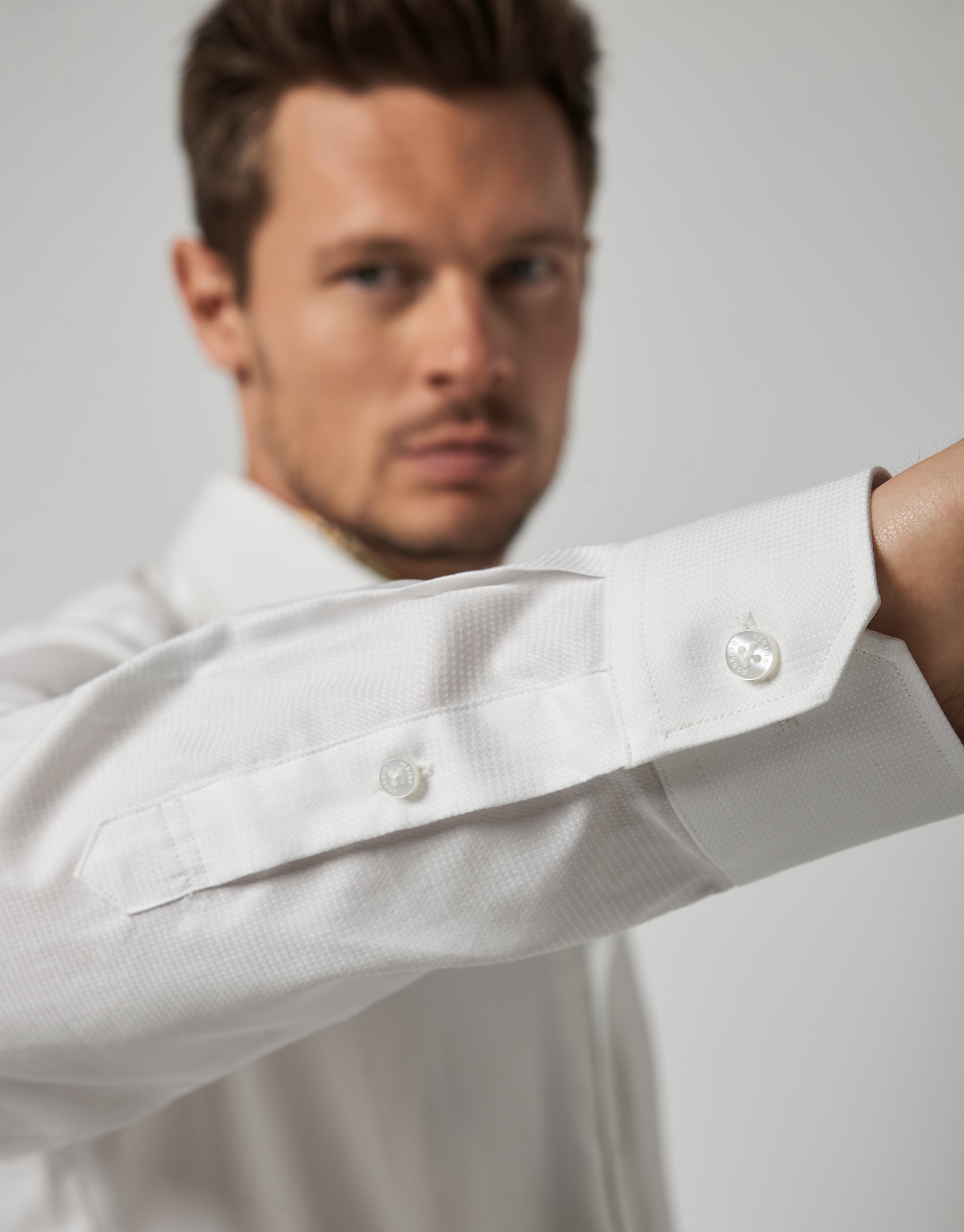 White structured dress shirt