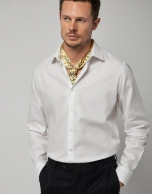 Camisa vestir slim fit estructura blanca