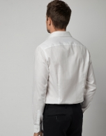 Camisa vestir slim fit estructura blanca