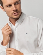 Camisa sport microestructura blanco