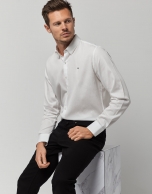 White micro structured sport shirt