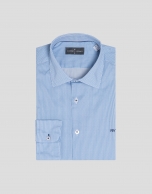 Blue micro design sport shirt