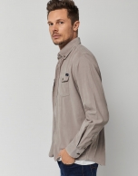 Mink dyed corduroy sport shirt