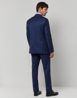 Traje half canvas slim fit cuadros azules