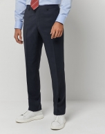 Dark blue regular fit half canvas suit