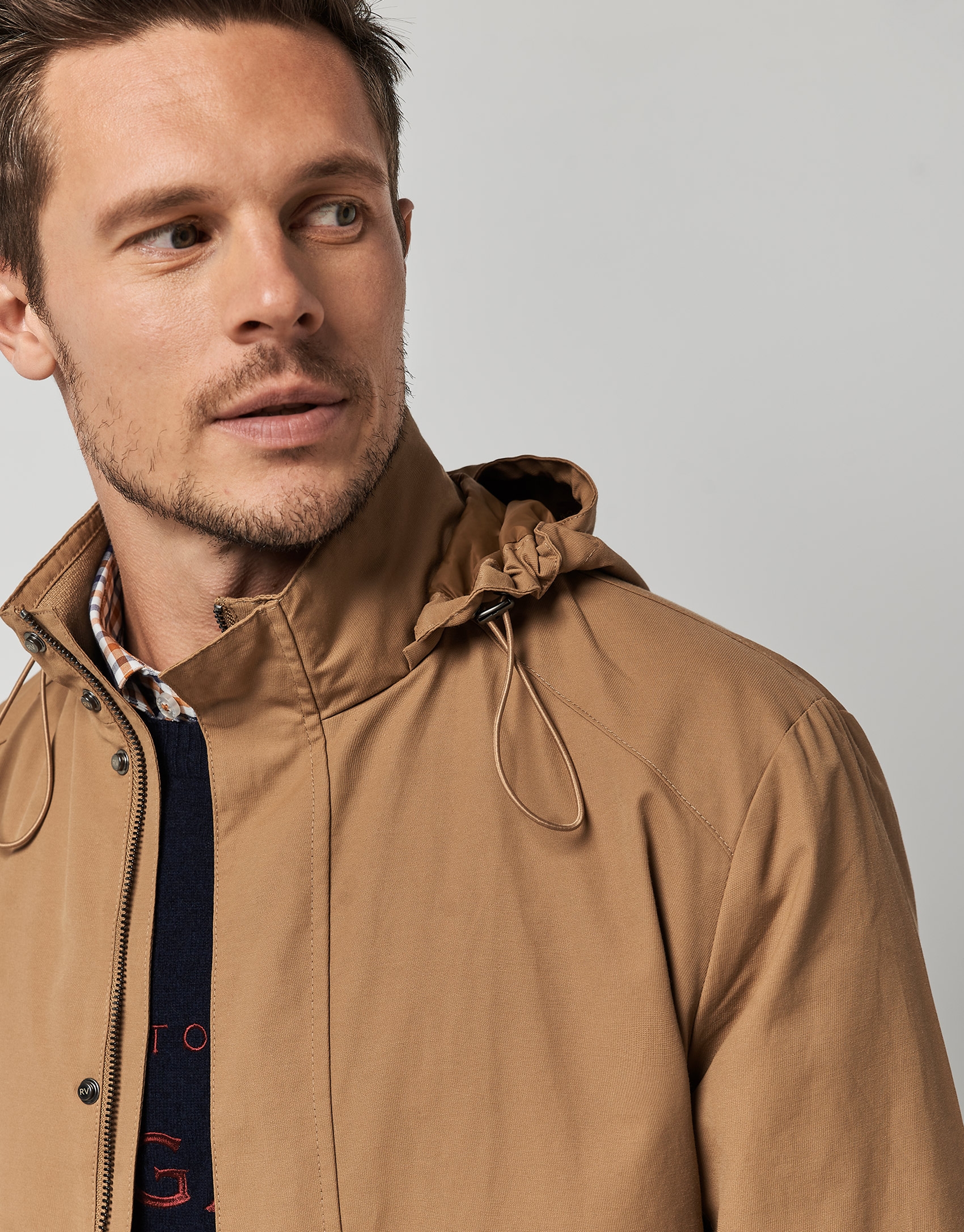 Camel technical cotton windbreaker