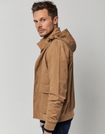 Camel technical cotton windbreaker