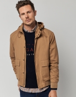 Camel technical cotton windbreaker