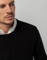 Black structured wool sweater