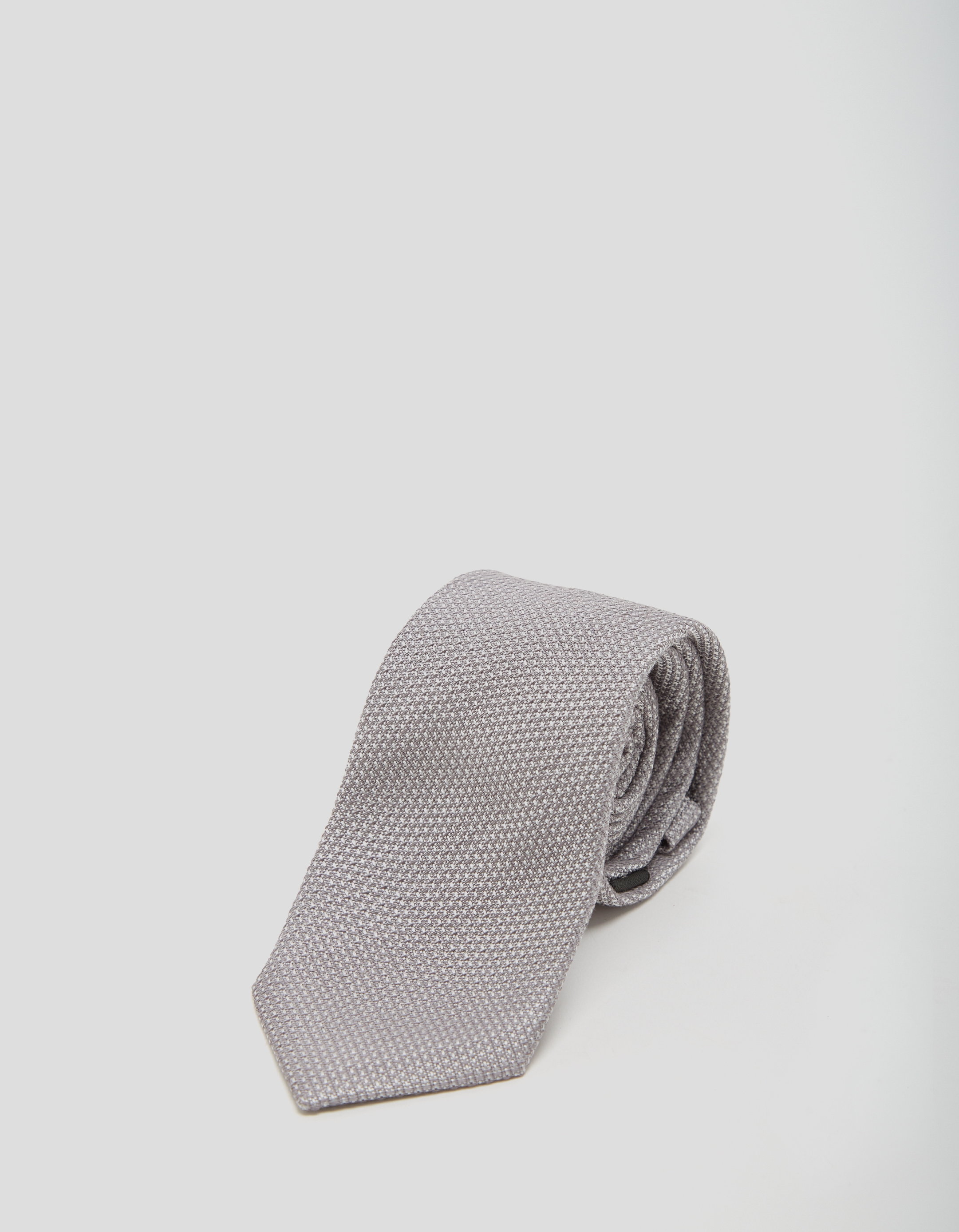 Corbata seda textura gris