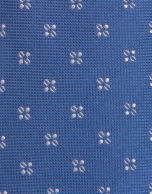 Corbata seda azul jacquard flor arena