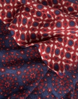 Foulard with burgundy, beige and navy blue panels