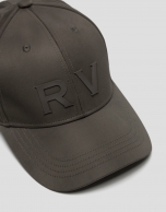 Kakhi green nylon baseball cap with RV logo