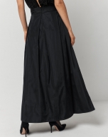 Black taffeta overskirt with opening