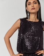 Lilac sequin sleeveless long dress