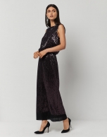 Lilac sequin sleeveless long dress