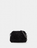 Black hand- braided Devyn shoulder bag