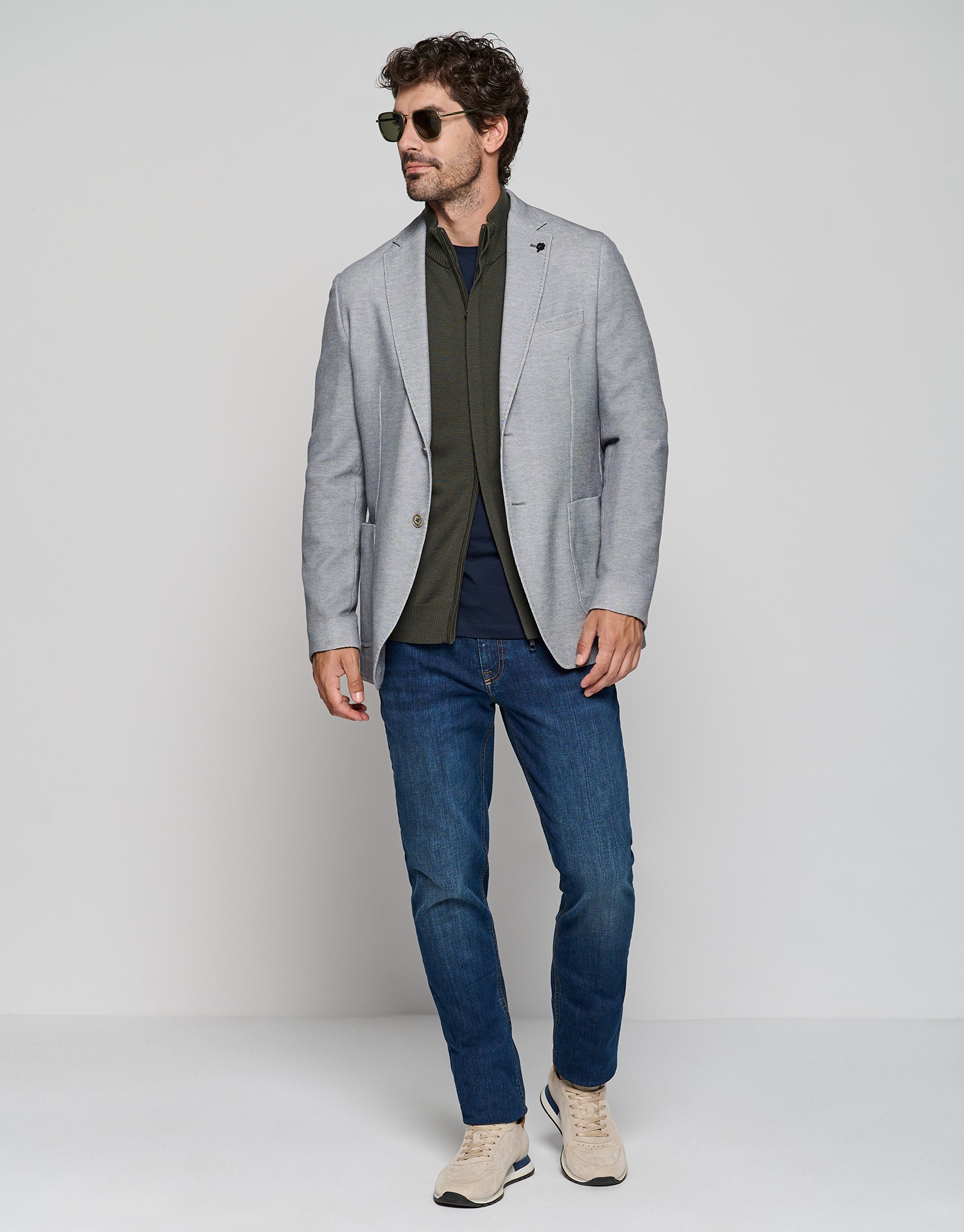 Gray knit blazer Man AW2023 Roberto Verino