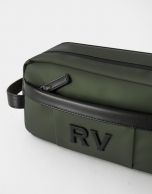 Khaki green zippered men's vanity case