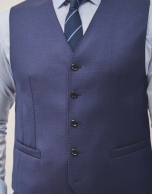 Waistcoat in navy plain faux wool