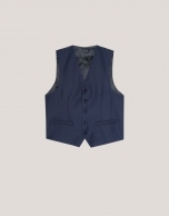 Waistcoat in navy plain faux wool