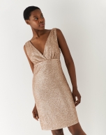 Short beige dress with sequins