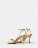 Pastel yellow sandals with square heel