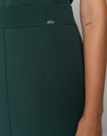 Dark green knit midi-skirt