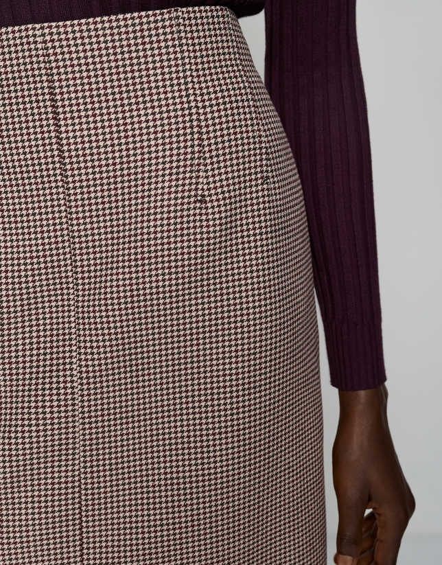 High waisted houndstooth outlet skirt