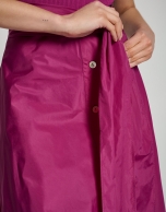 Bougainvillea taffeta midi skirt with buttons