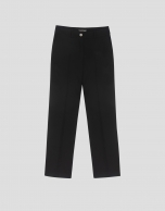 Black straight crepe pants