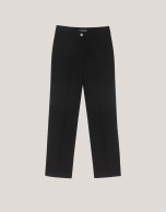 Black straight crepe pants